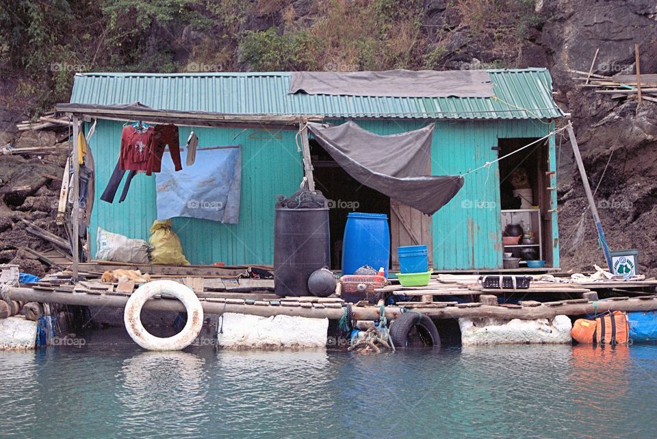 Old house at river side