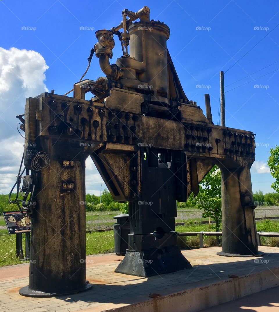 Trenton Works axle hammer, used in the production of railway freight cars. Hawker Siddeley no longer operates in Trenton 