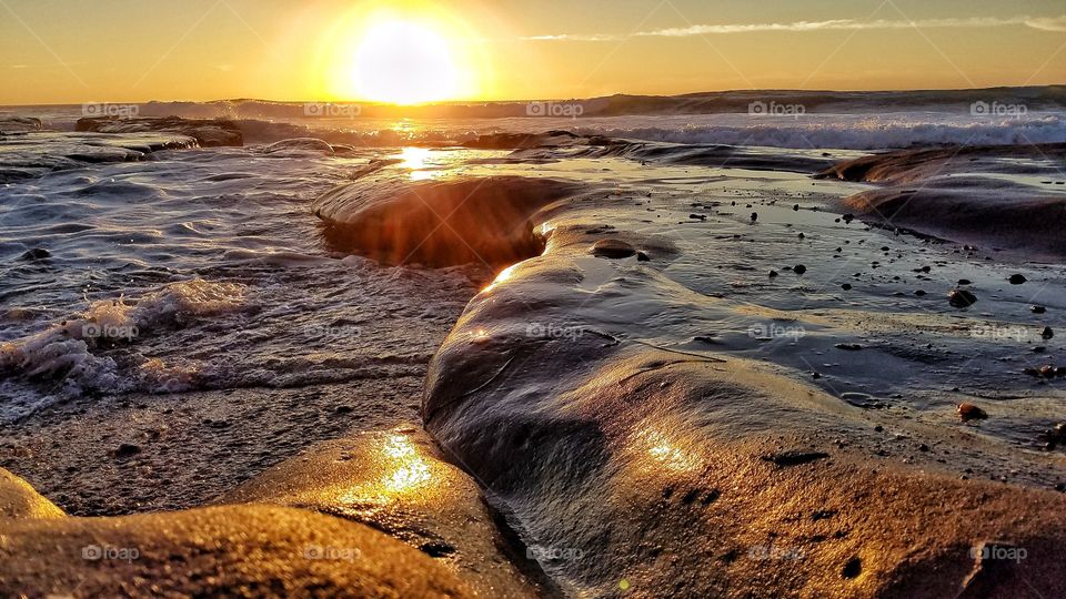 Sun setting over San Diego