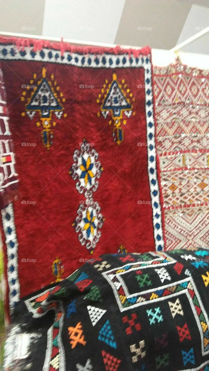 Multicolor moroccan carpet.