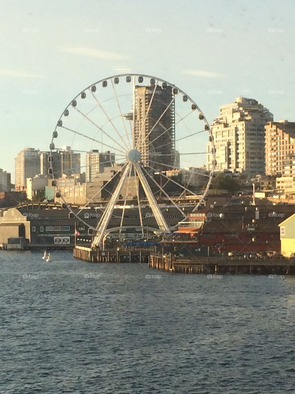  Seattle for Bainbridge Island. The ferry between Seattle and Bainbridge looking back to mainland  