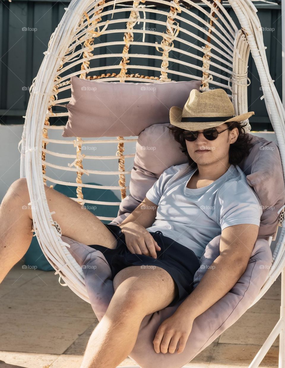 Young man chilling out in the summer