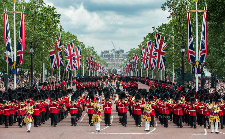Queens Official Birthday Parade March at Buckingham Palace 2018