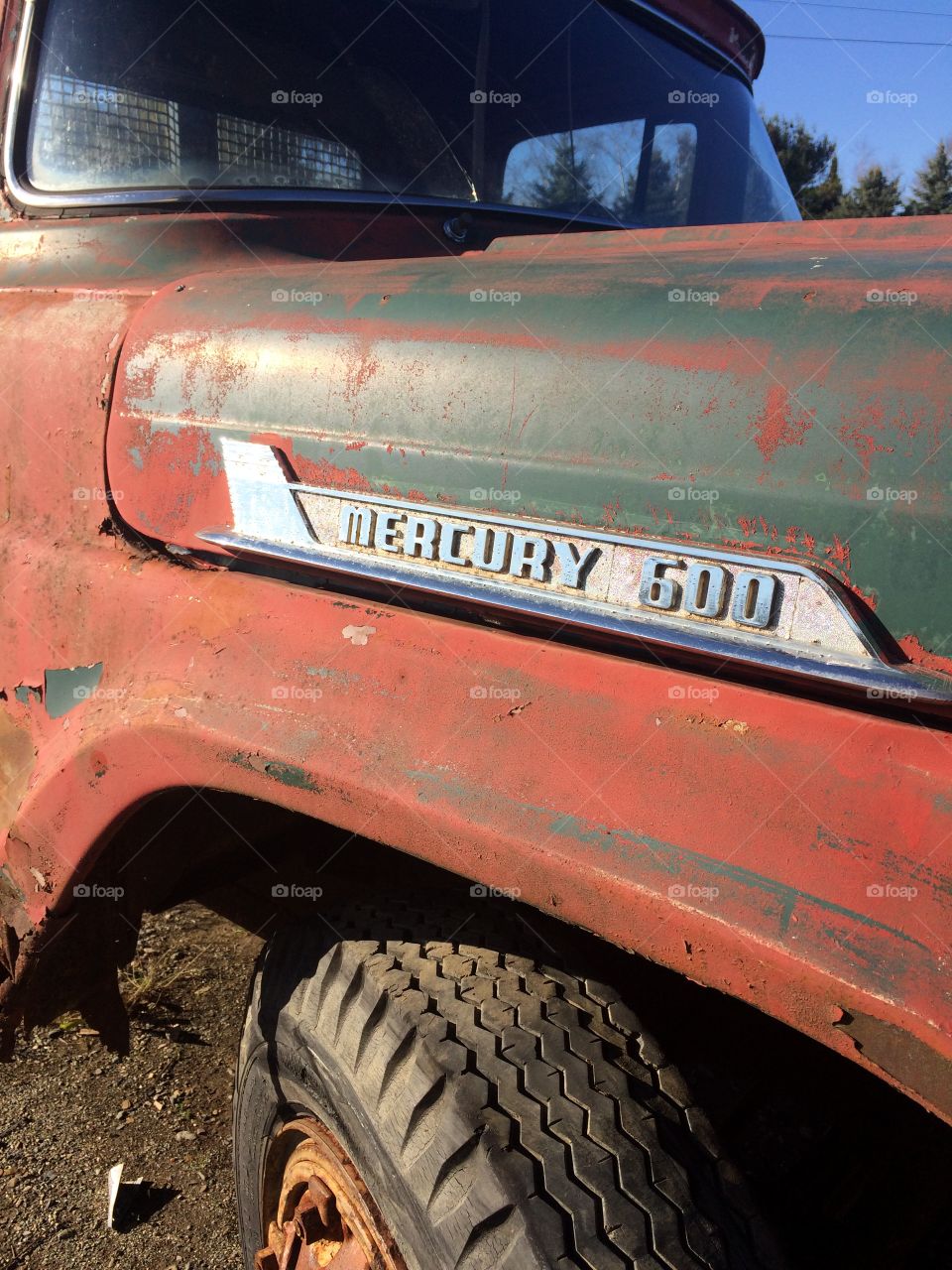 Old Mercury 600 flatbed truck 