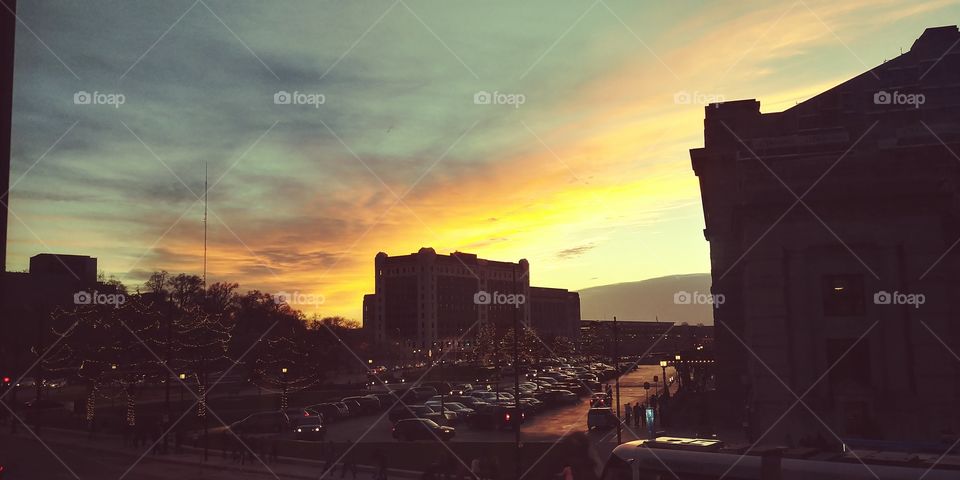 sunset in Kansas City