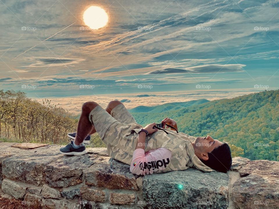 Sunrise view at shenandoah valley 