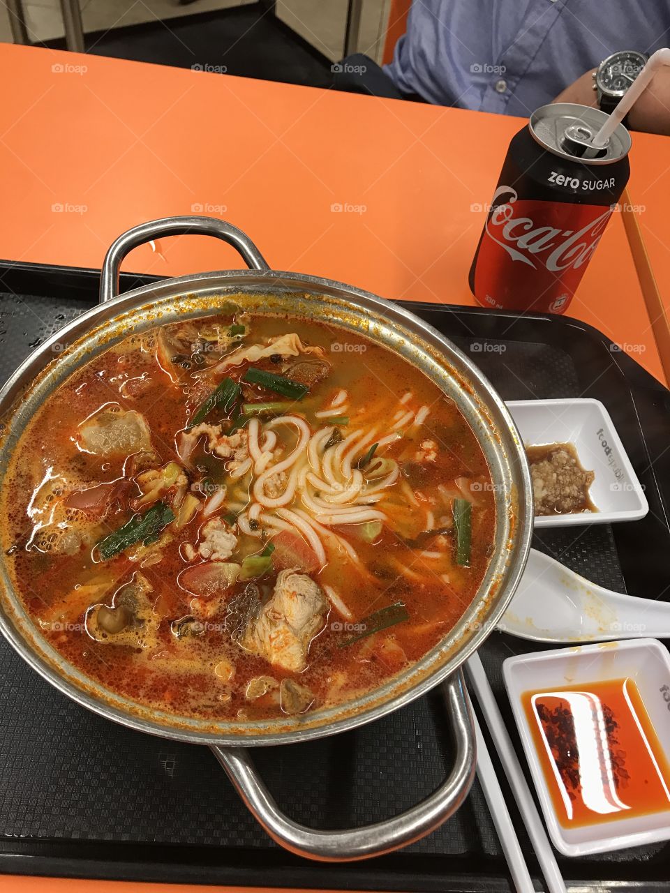 Spicy soup with Coca Cola  