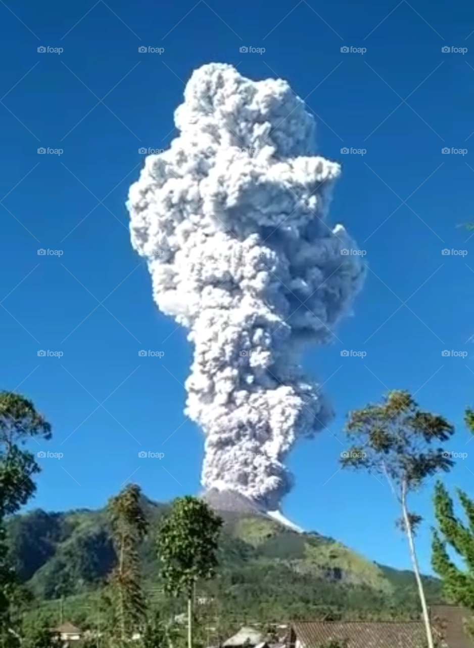 Explosion volcano and the anger of nature