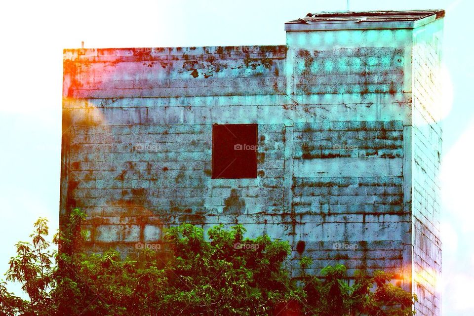 Old abandoned building in sunlight