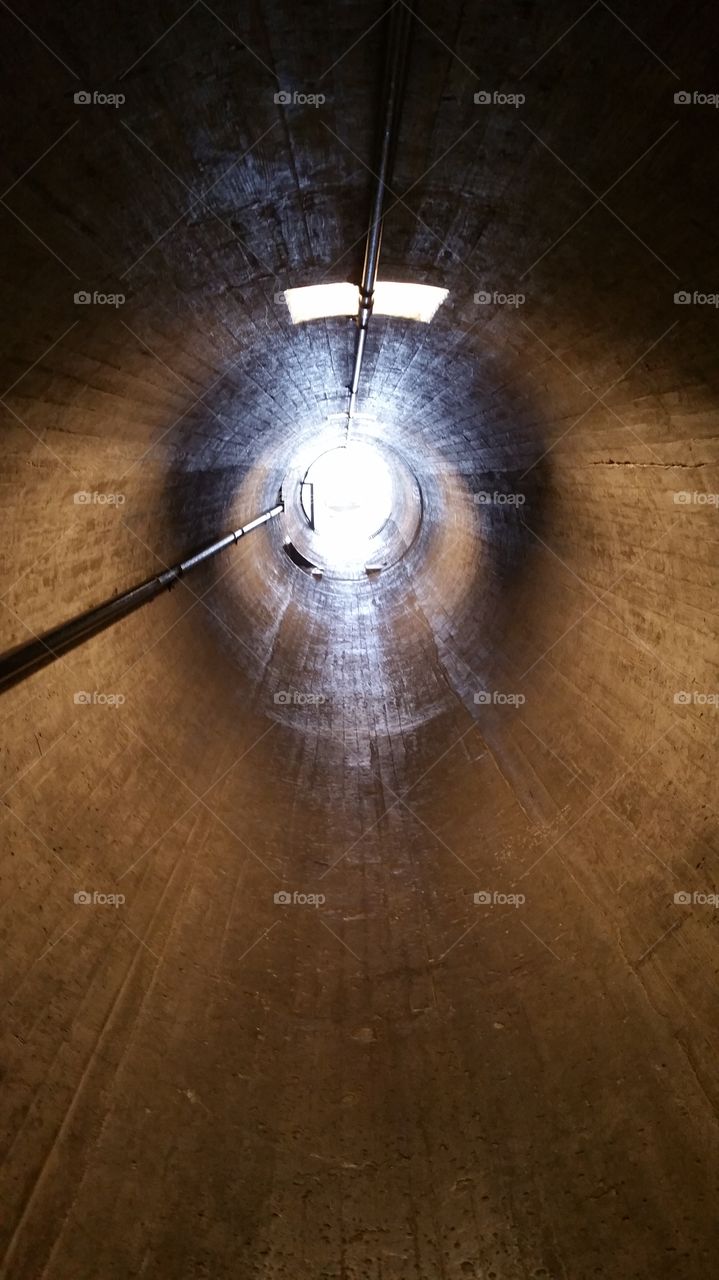 Looking down the vent tunnel in the Hoover Dam