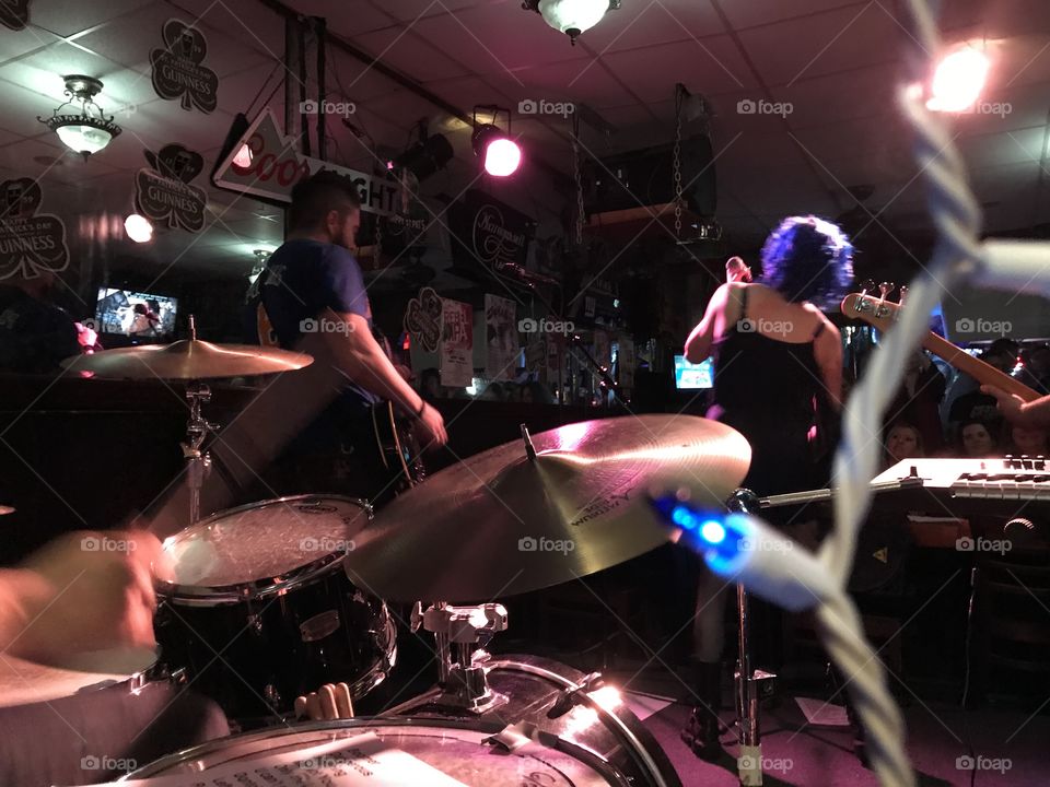 Drummer and Rock Band Live Show in Manhattan, New York City in 2017