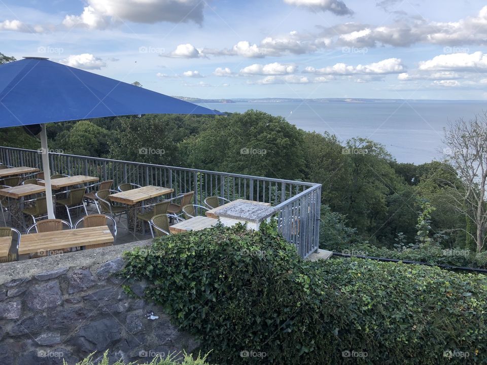 Early evening late summer shines through in Babbacombe, Torbay. UK. The beach below is “Oddicombe Beach.
