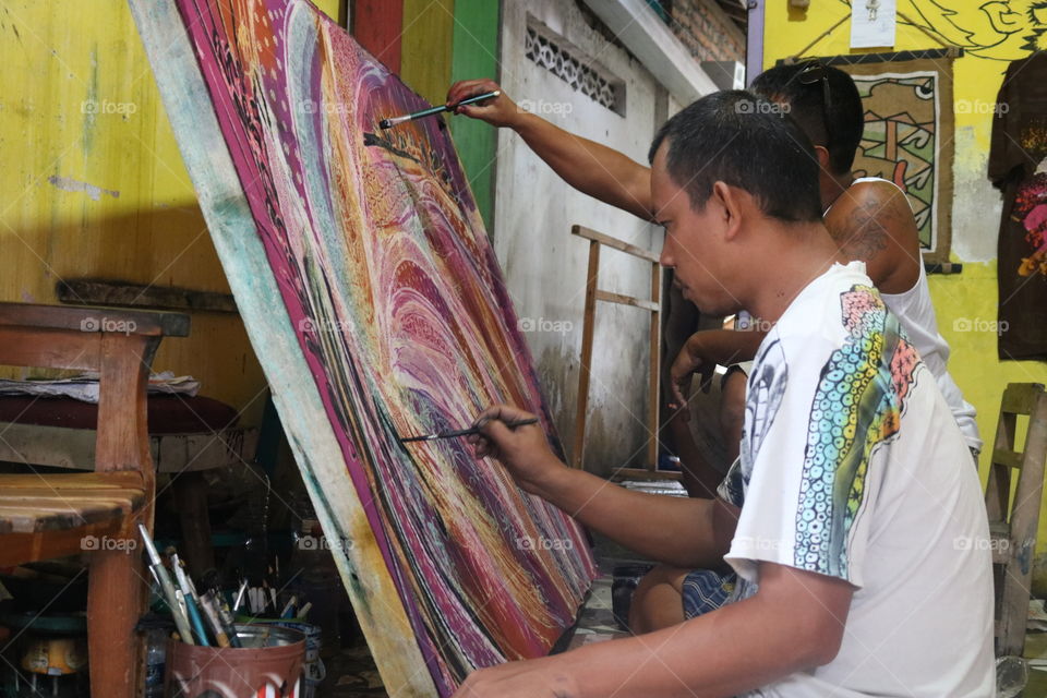 local artist give an colour