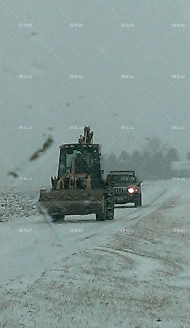 Icy road conditions 