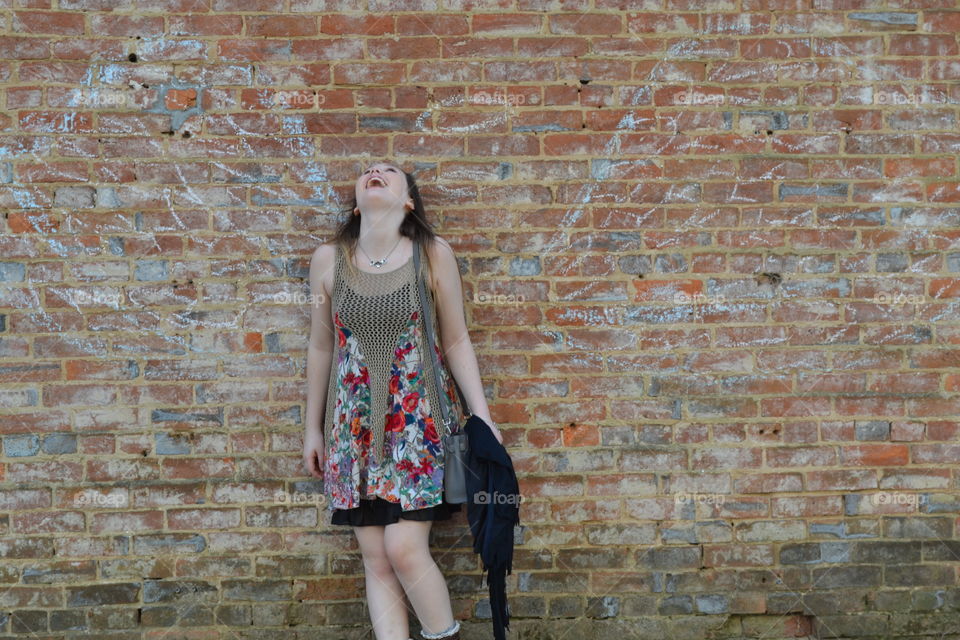 Wall, Girl, Portrait, Brick, Woman