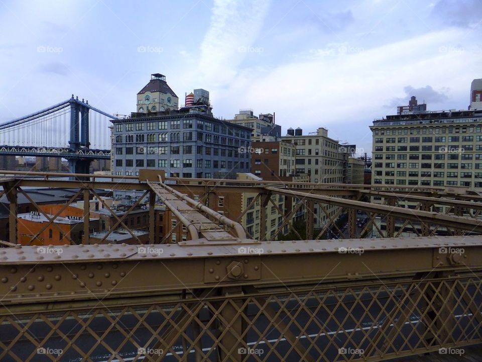 NEW YORK CITY BROOKLYN BRIDGE VIEW OF BROOKLYN