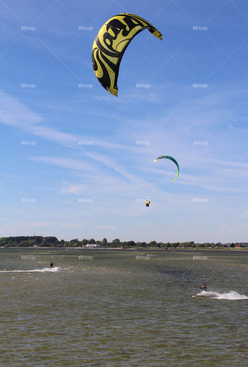 Wakeboard parachute in Lomma, Sweden.