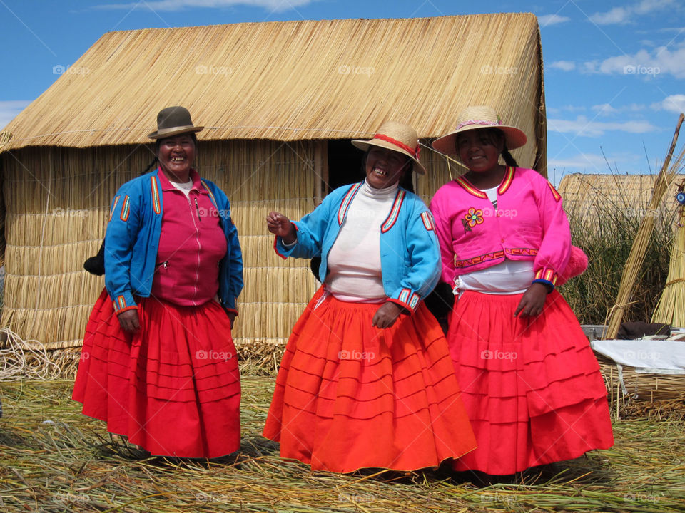 Smiling in Lake Titicaca