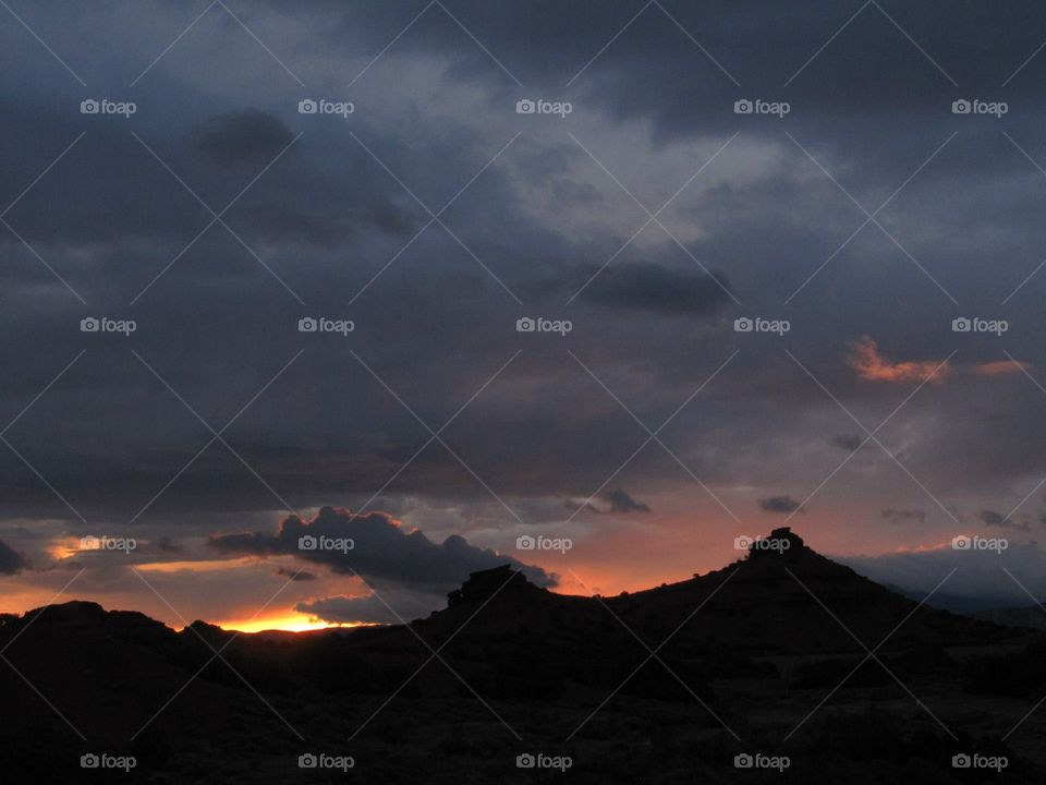 Sunset over the Pryor Mountains, Montana 