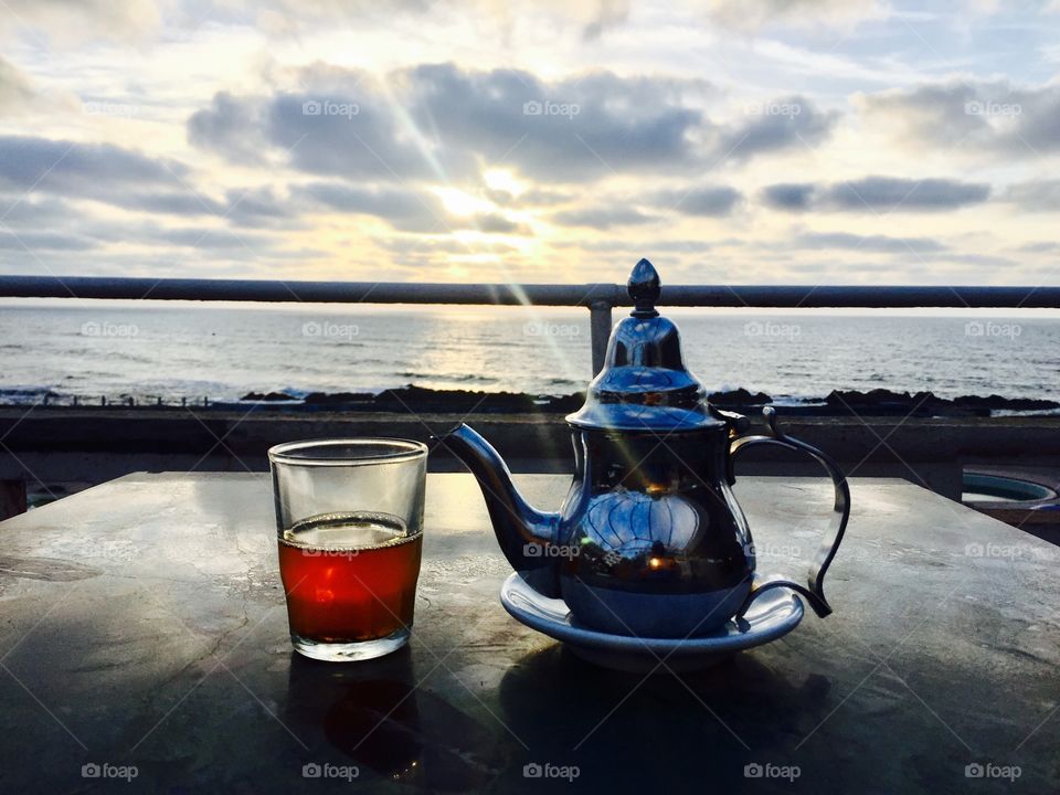 One of the beautiful place to drink tea and enjoy the sunset 
Country : Morocco
City          : Casablanca 
Place       :  Ain Diab 