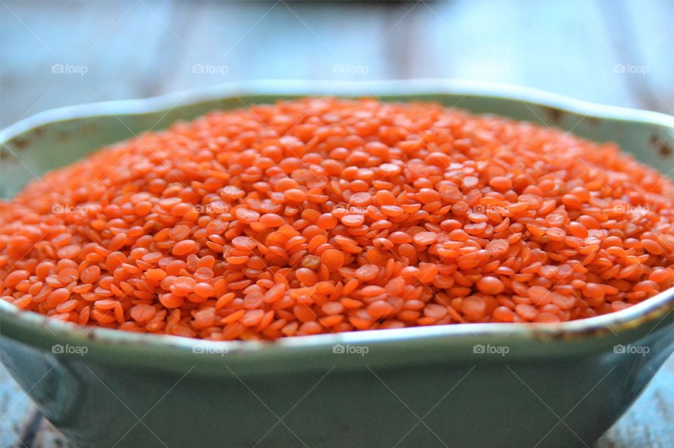 Close up of lentils