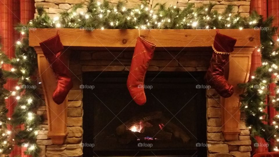 stockings hung by fireplace