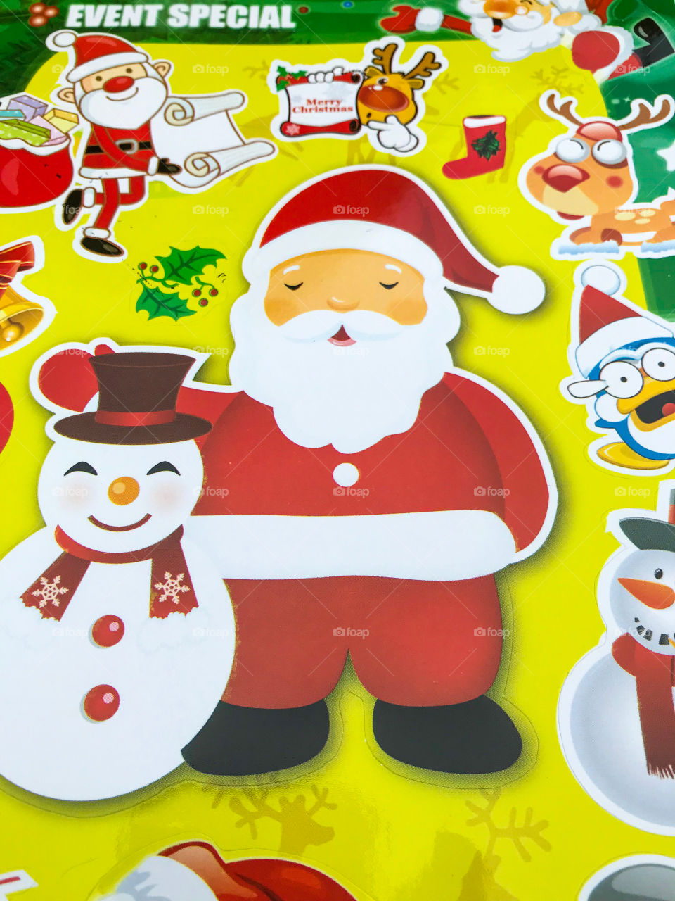Stickers Santa clause in happy Xmas. 