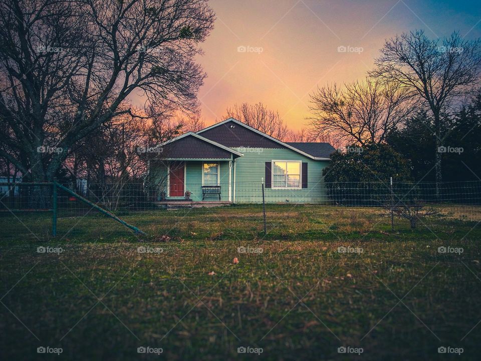 Farmhouse at Sunrise