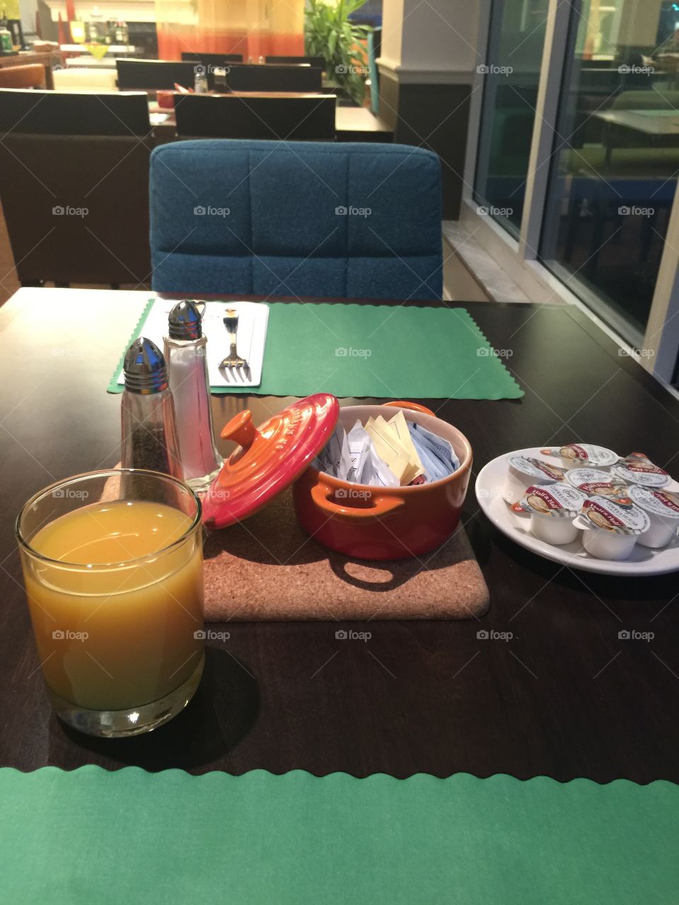 Morning breakfast table 