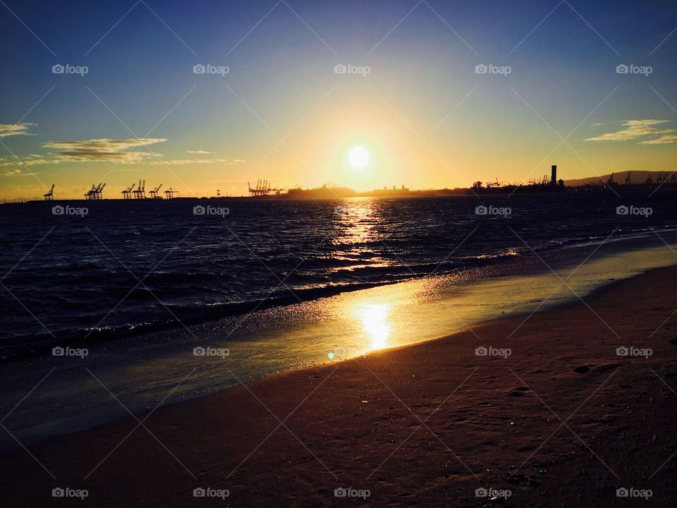 California Beach Sunset Scene