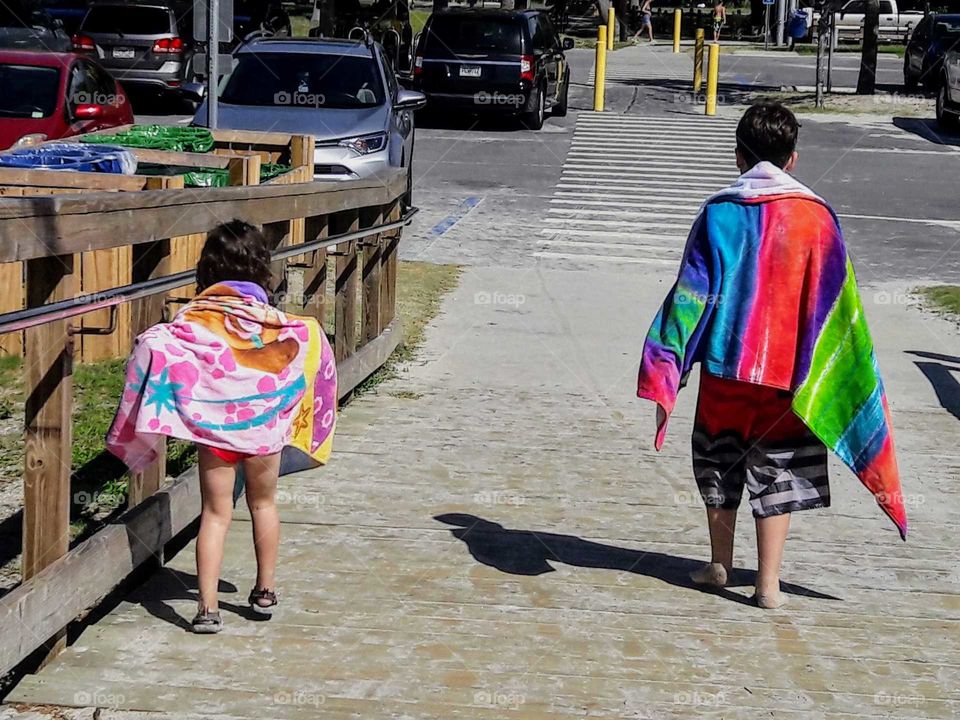 Worn out from the beach