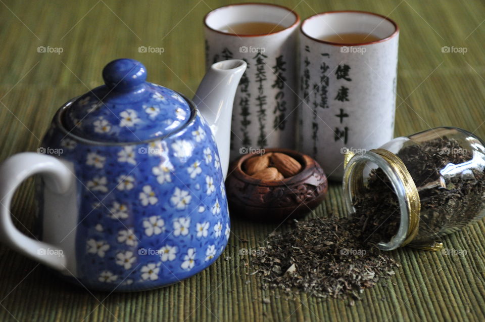 Japanese teaset with herbs