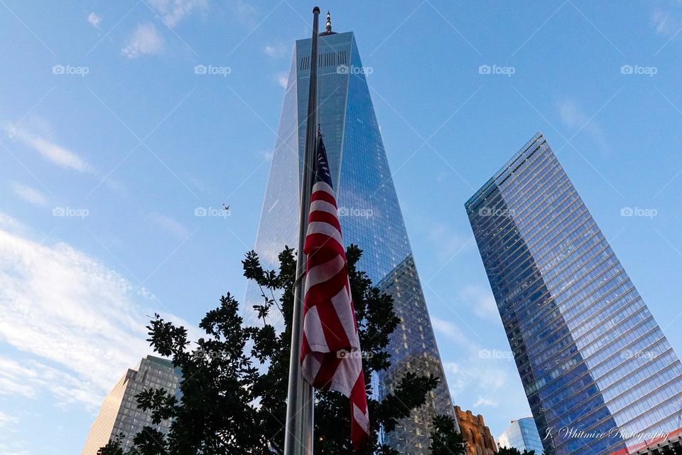 The 1,776 foot tall Freedom Tower is the tallest building in Manhattan and represents American strength following the destruction of the World Trade Center