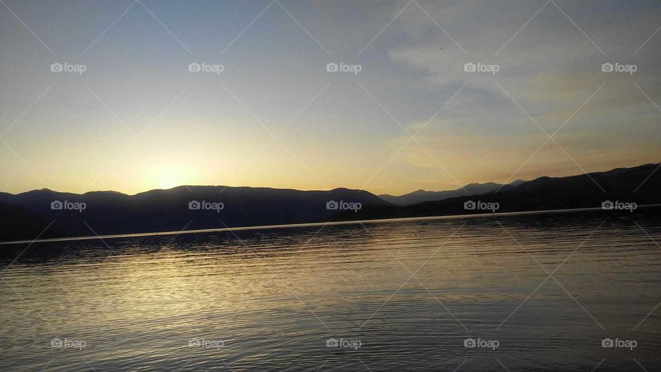Sunset on Lake Chelan, Chelan, Washington, USA