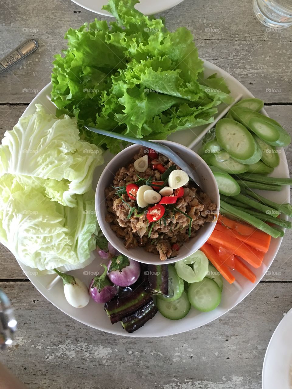 Thai foods with vegetables 