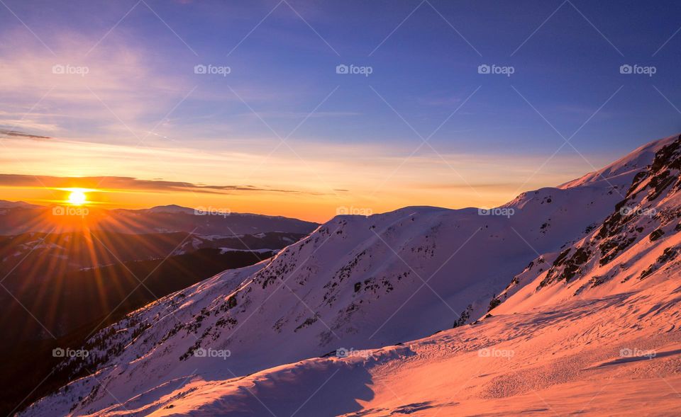 Sunrise in the top of the Mountains