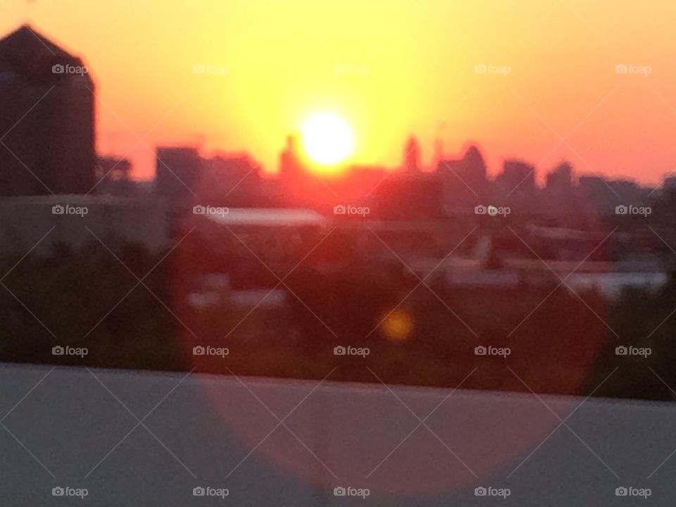 Sunset over the city 
