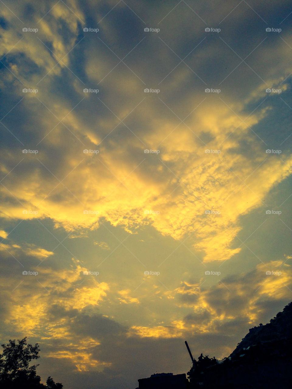 Low angle view of sky at sunset