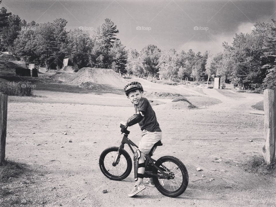 Boy riding cycle