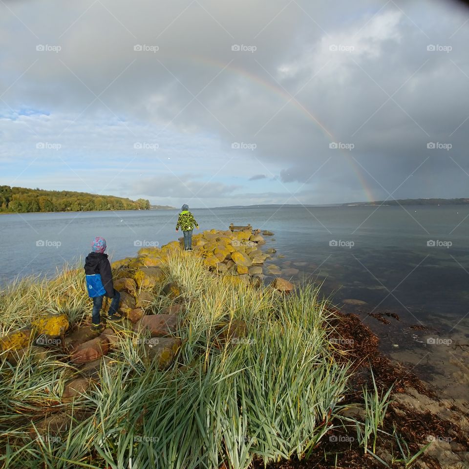 Regenbogen Strand Zukunft Weg
