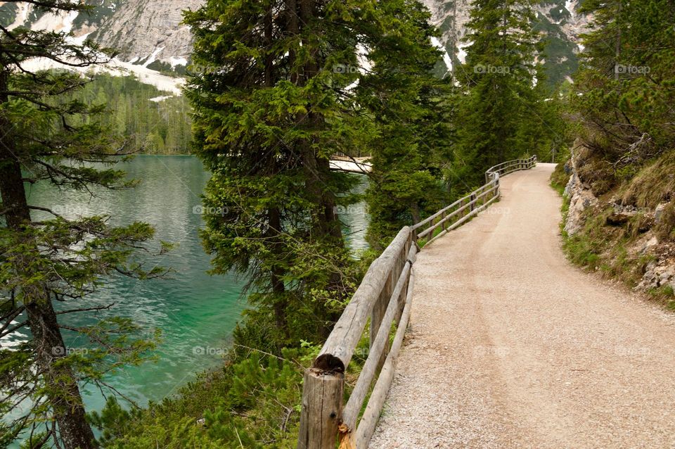 walking on the path of Lake Braies