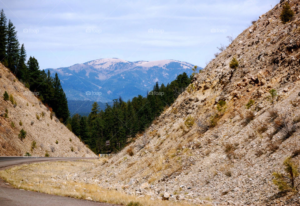 snow trees road mountains by refocusphoto