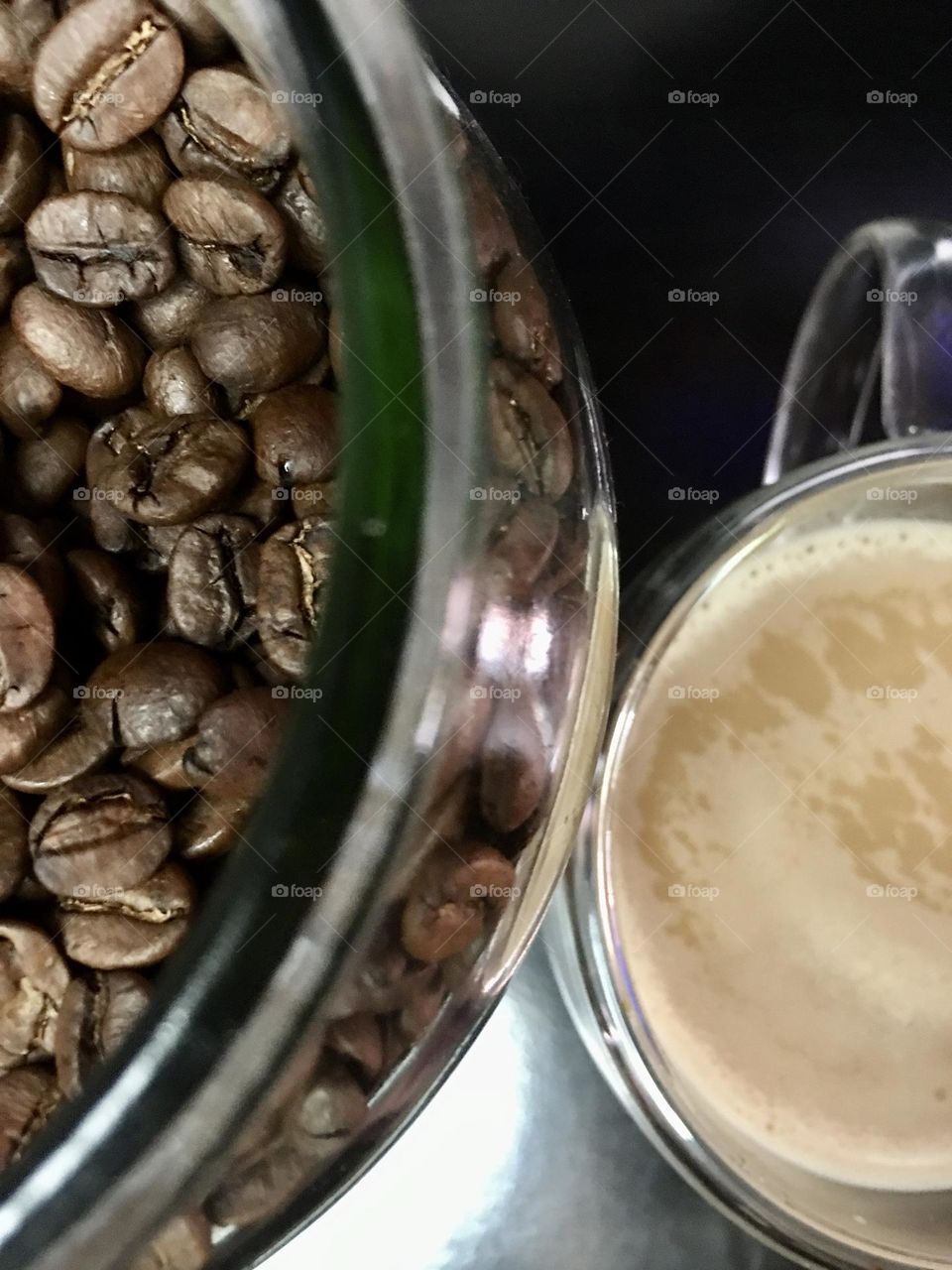 What you see is what you get- coffee beans = coffee (with milk because I’m too weak to handle the strong, pure black delicious of a coffee roast)