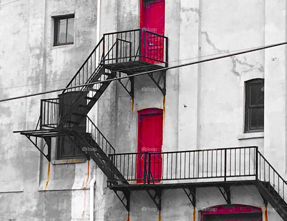 Red doors to Emergency Escape 