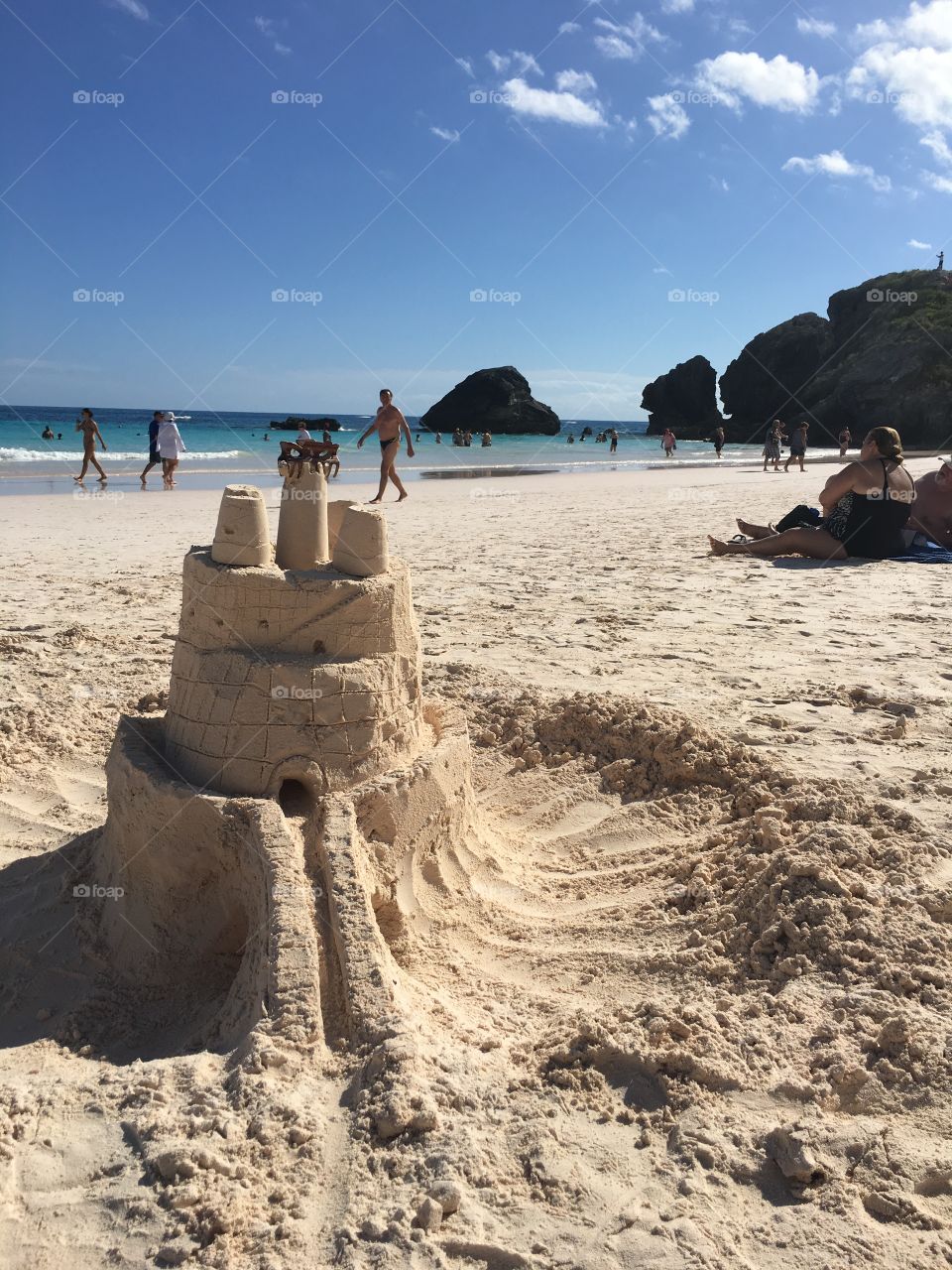 Beach day sand castle