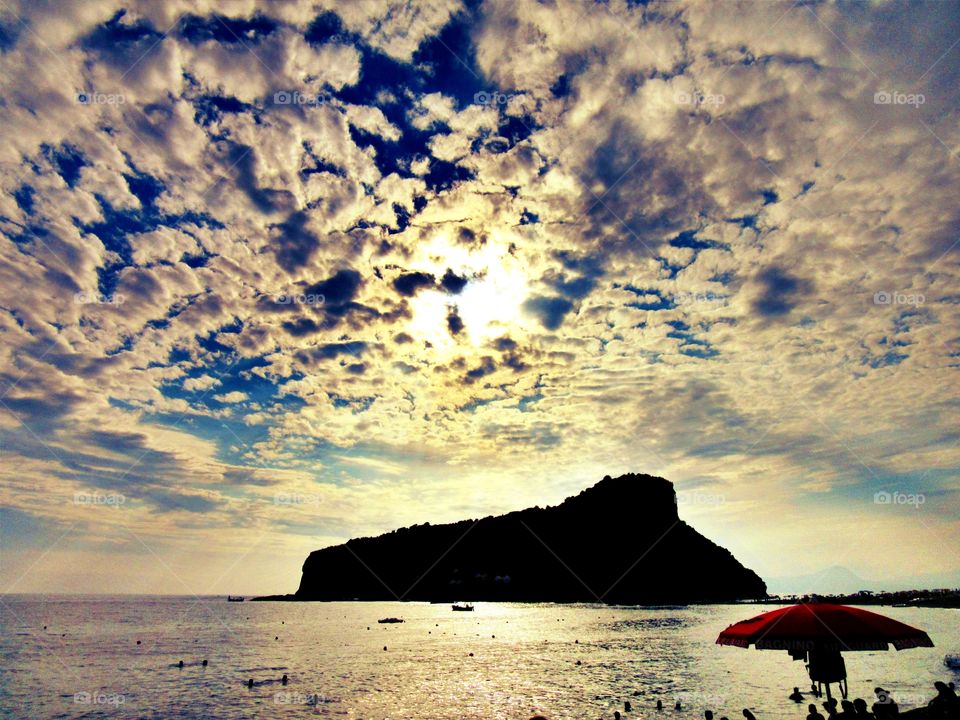 clouds over Dino Islet. Italy