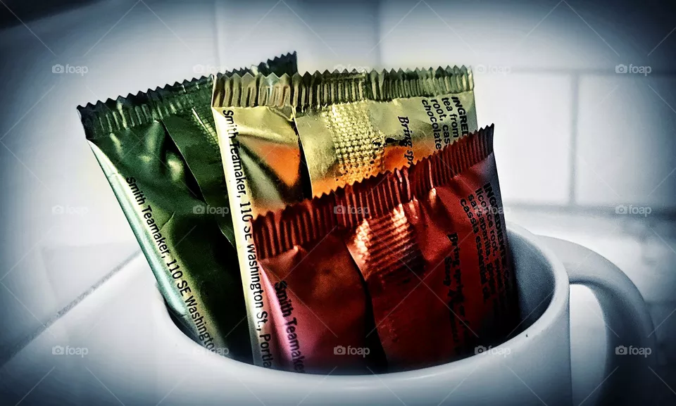 tea bags in cup