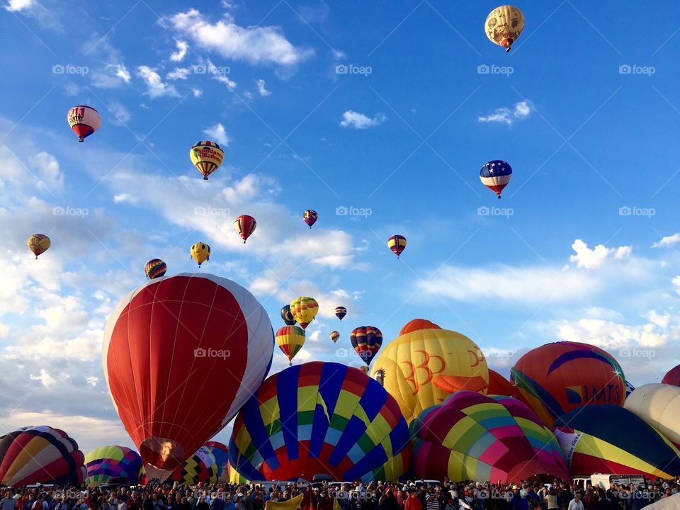 Balloon Fiesta 2015 ABQ. Up in the air, shot of some great colorful balloons!
