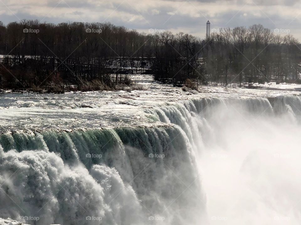 Niagara Falls in a cloudy day