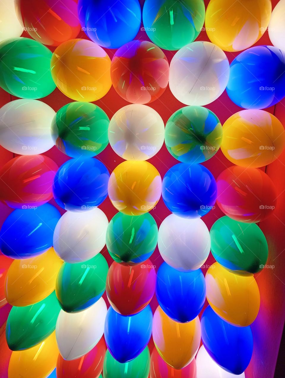 Colourful light bulbs.